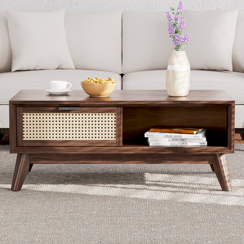 Table basse Ailia - chocolat foncé, Noyer