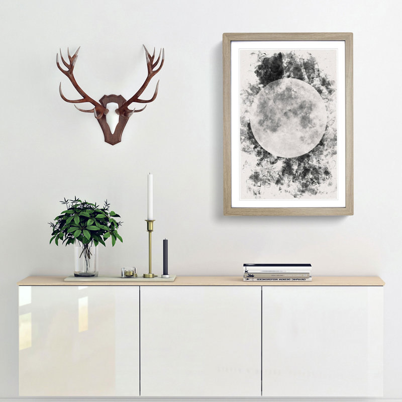 The Beauty of the Moon - Picture Frame Graphic Art, 87cm H x 62cm W x 2cm D, Oak Framed