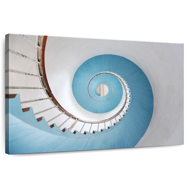 Lilie Blue Spiral Staircase, 34" H x 51" W