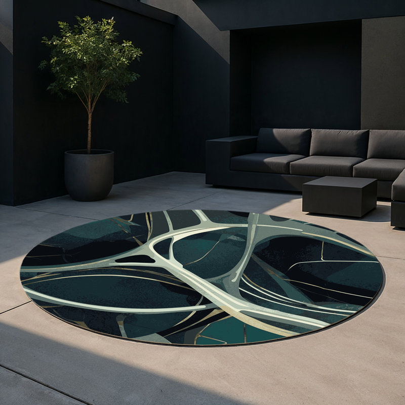 Tapis intérieur et extérieur Celestial Flux, Rond 5 pi