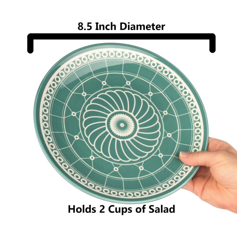 Colorful Porcelain Salad and Dessert Plates Set of 6