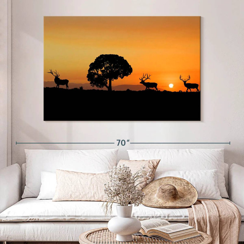 Brampt Elk Sunset, 34" H x 51" W