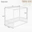 Lit simple à baldaquin de taille simple 77 x 41,5 x 58,3 pouces en bois d'hévéa avec cadre de maison blanc et clôture avec barrières de sécurité