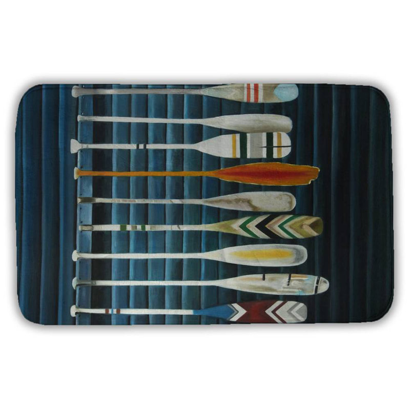 Paddles Bath Mat with Non-Slip Backing - Quick Dry Memory Foam Bathroom Rug - Absorbent - Modern Plush Spa-Style - Machine Washable