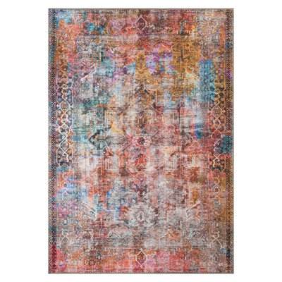 Luxurious Machine Washable Carpet, 100% Polyester, 7.5 x 10.8 Feet | Pile Height: 0.2 Inches, 1850 g/m² | Recycled Poly Cotton Underside, Easy Care, Perfect for Living Room & Bedroom, Soft & Durable Design