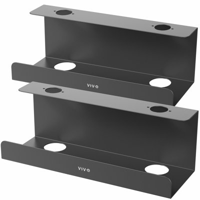 Vivo Black Extra Deep Under Desk Cable Management Trays