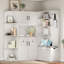 Armoire de vestibule multifonctionnelle gauche-droite avec rangement et 4 crochets-1372724887