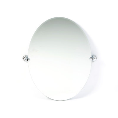 Charlotte Frameless Oval Wall Mounted Mirror | Bathroom Vanity Pivot Mirror