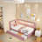 LED Platform Bed Frame with Storage Drawers, USB Ports, 7-Color Adjustable LED Lights, Sturdy Wood Frame with Linen Slats, No Box Spring Needed-614311558