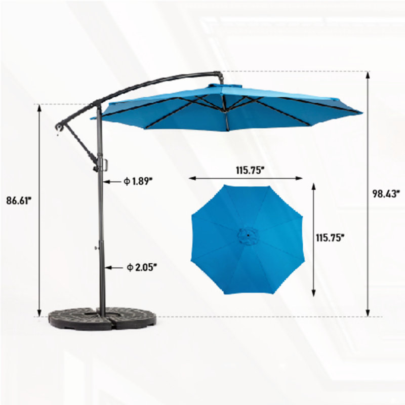 Parasol de marché suspendu pour le marché 10 pi Best Choice Products, Bleu très foncé
