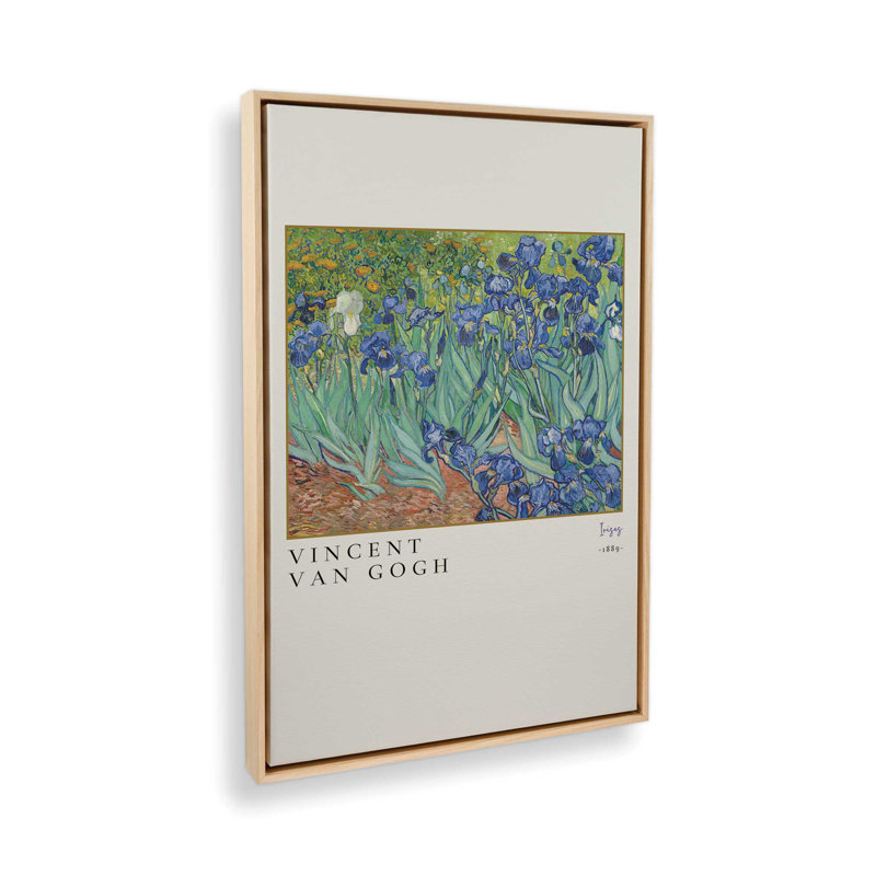 Van Gogh's Irises, reproduction sur toile dans un cadre, H 30,75 po x l 20,75 po, Érable américain