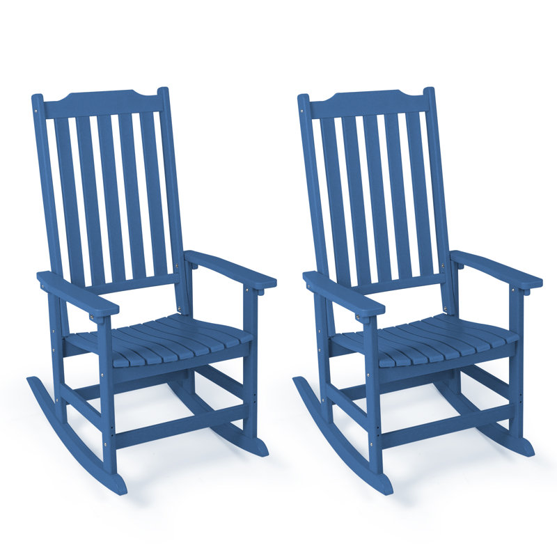 Chaise berçante d'extérieur Bertsche, Bleu, 2