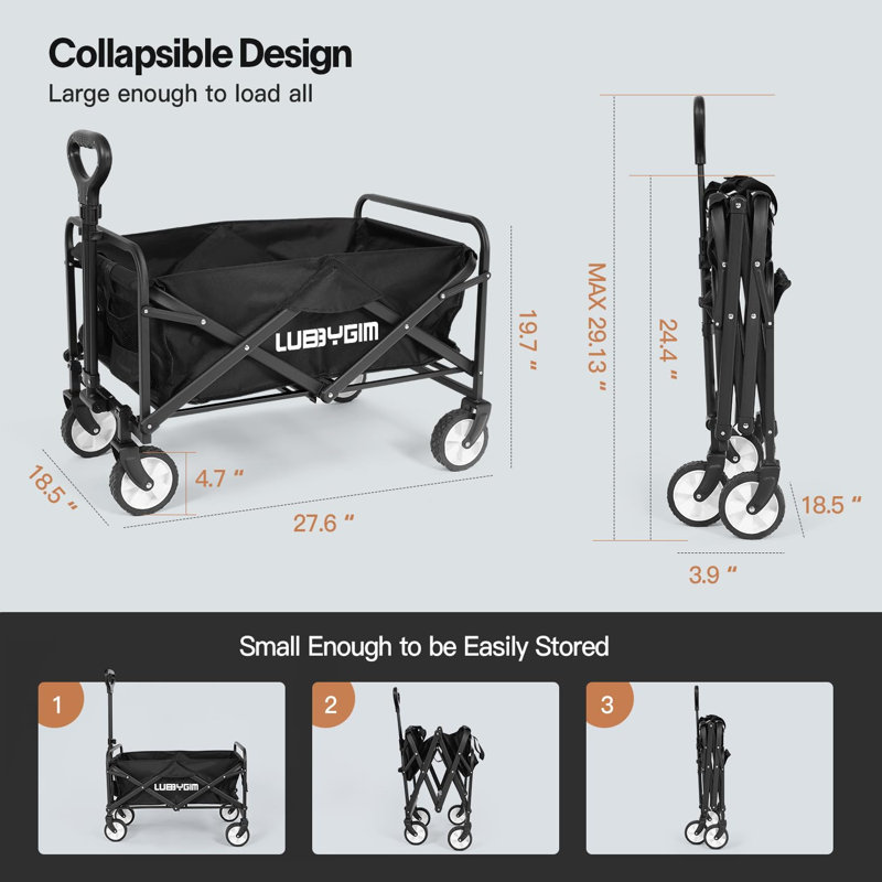Heavy-Duty Folding Wagon Garden Carts