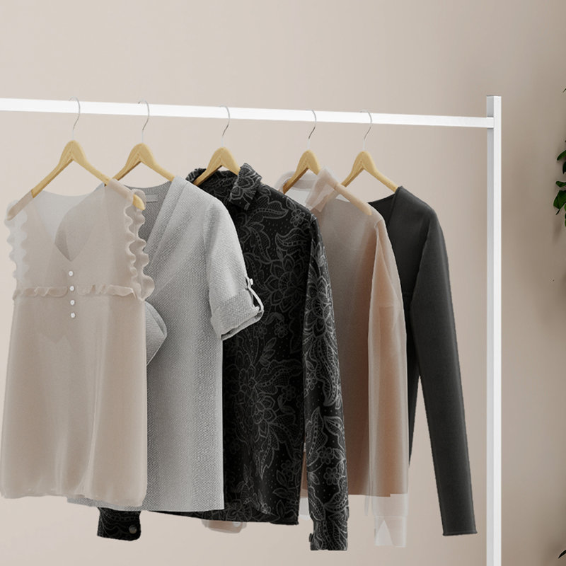 Support à vêtements en métal, Blanc