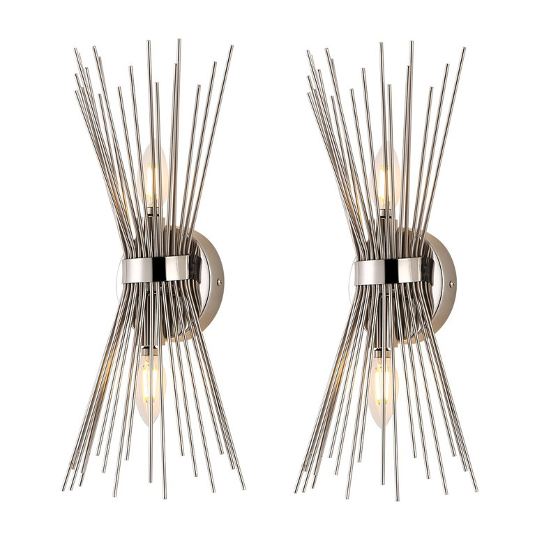 Jovenko Steel Candle Wall Light, Chrome