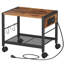 Industrial Printer Stand, 2-Tier Mobile Printer Table, Rolling Cart with Power Outlets and USB Ports