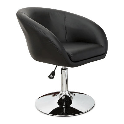 Valerie Vanity Chair with 360 Degree Swivel Vegan Leather Spacious Armed Seat with Adjustable Height