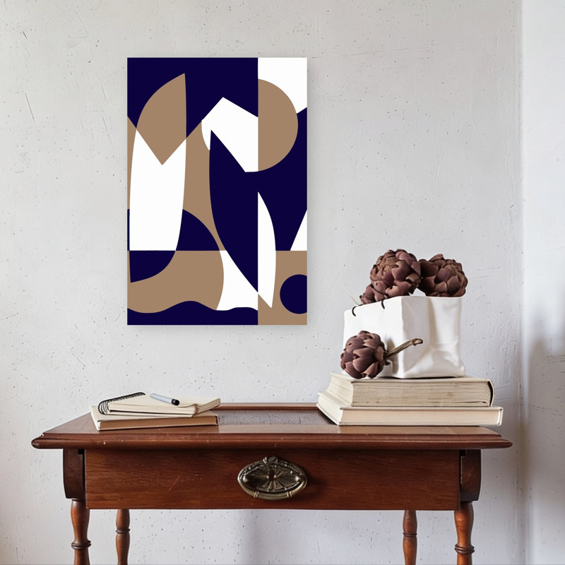 Abstract Geometric Shapes Abstract Bold Contemporary Wall Art Print 1 Piece Wrapped Canvas Wall Art, 60.96cm H x 40.64cm W