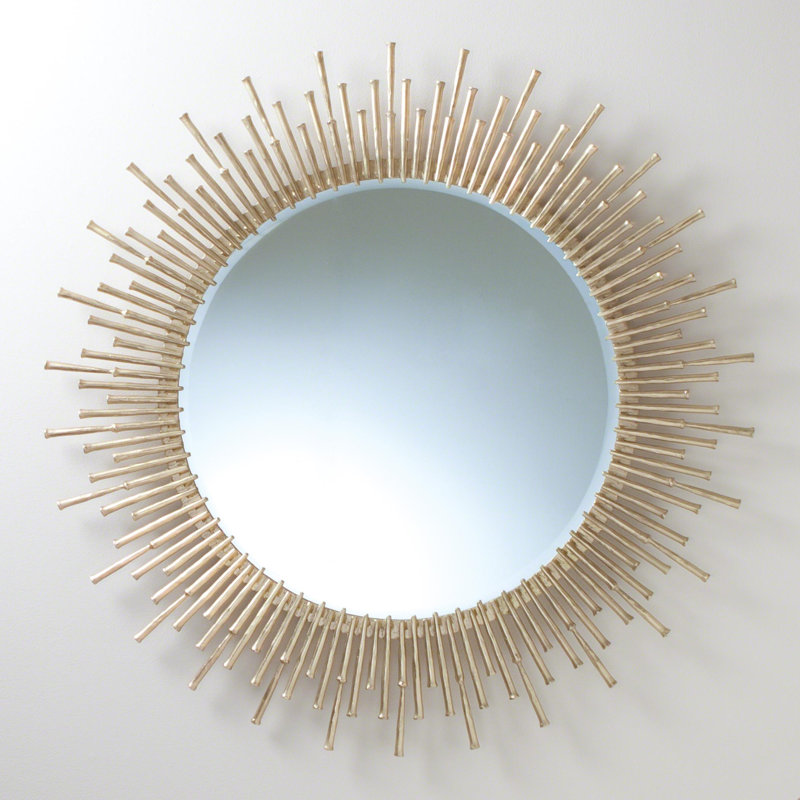 Spike Mirror, Antique Brass