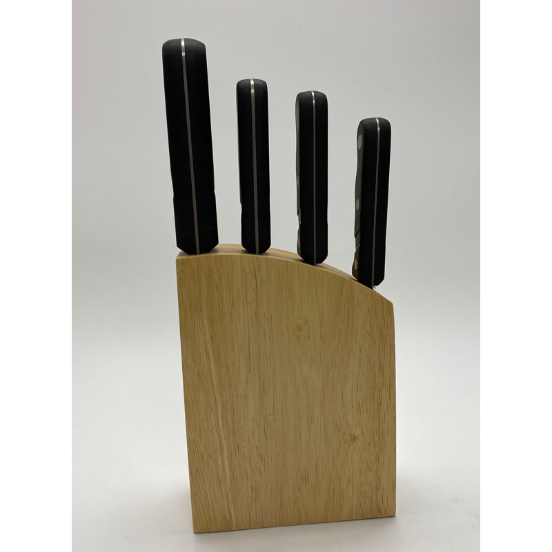 New England Cutlery 5 Piece Stainless Steel Knife Block Set