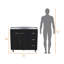 Armoire en mélamine Darien, trois tiroirs et plateau en acier inoxydable.-612461558