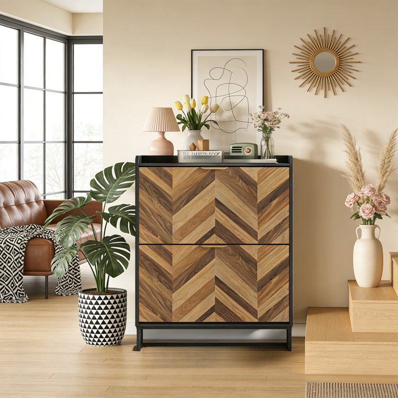 Shoe Cabinet With 2 Flip Drawers