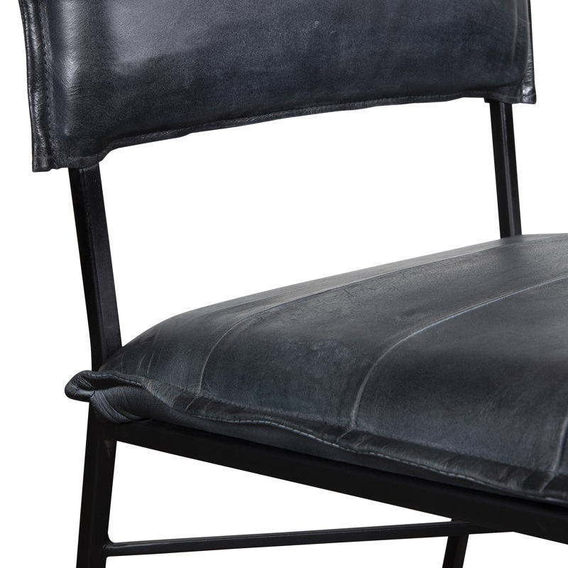 Chaise d'appoint en cuir Nilam, Gris