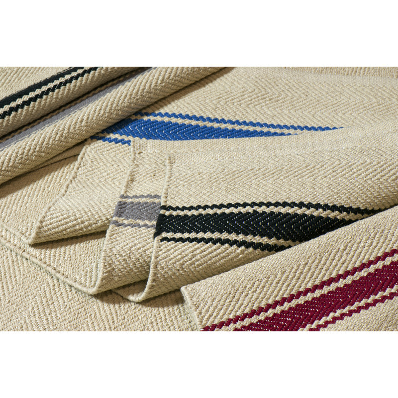 Ferncliff Runner cm Striped Cotton Area Rug, Runner 60 x 140cm