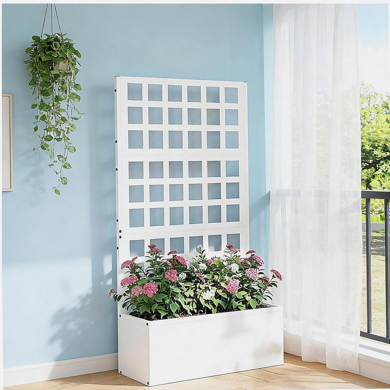 Stylish Planter Box,Raised Garden Bed,Vegetable Box, White
