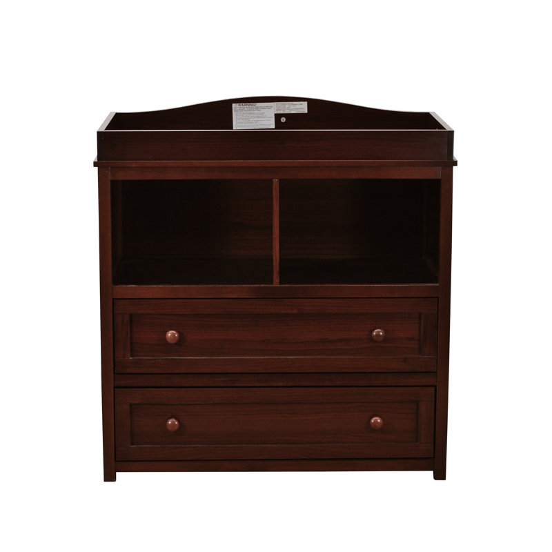 Ifeta Changing Table Dresser with Drawers, Espresso