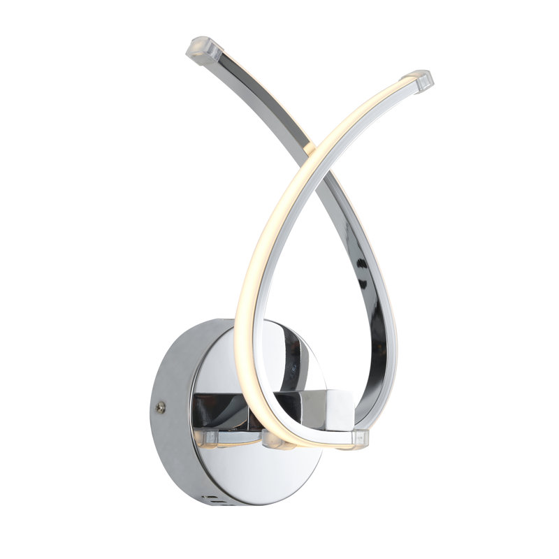 2-Light Chrome Wall Sconce With Acrylic Diffusers, Chrome
