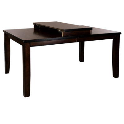 Transitional Dining Table With Mango Veneer Wood, Cherry Finish Extension Leaf For 6 Wood Finish, Leaf, 6 Alluring Occasion