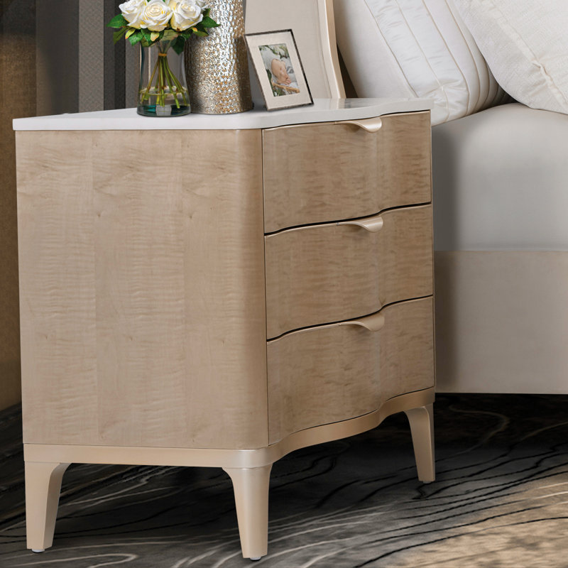 Malibu Crest 3 - Drawer Nightstand, White/Blush