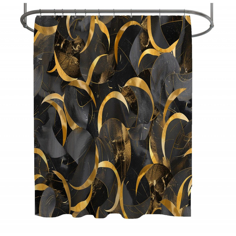 Rideau de douche abstrait, H 73 po x l 70 po