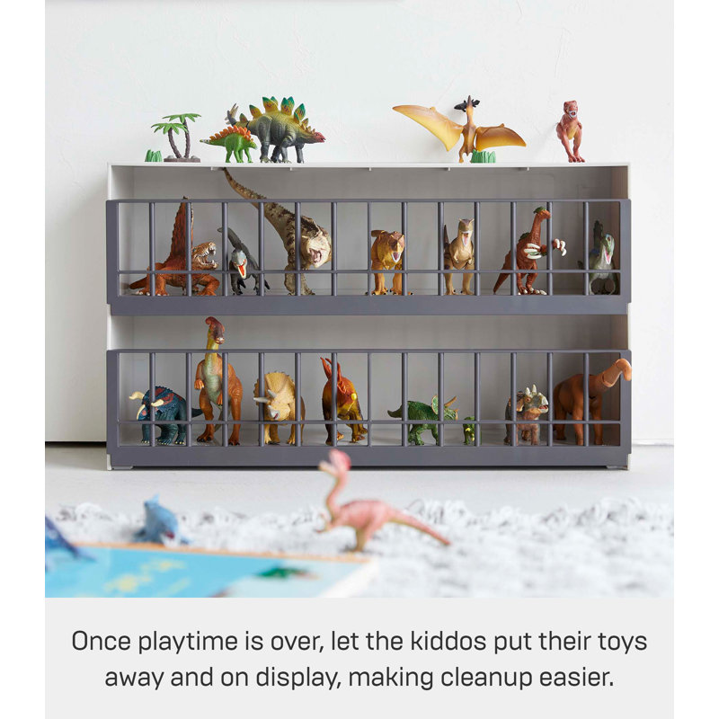 Sleek Gray ABS Plastic Stackable Toy Display Case for Kids