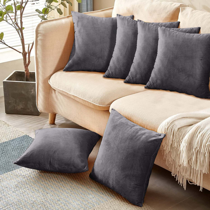 Aldino Square Throw Pillow Insert, Charcoal