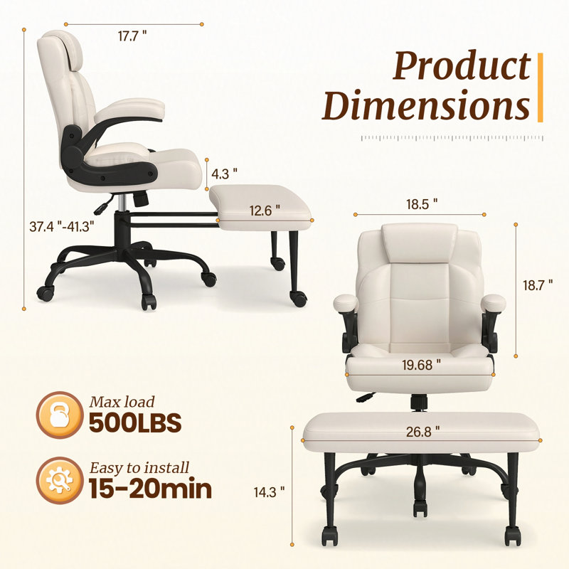 Inbox Zero Executive Chair, Beige