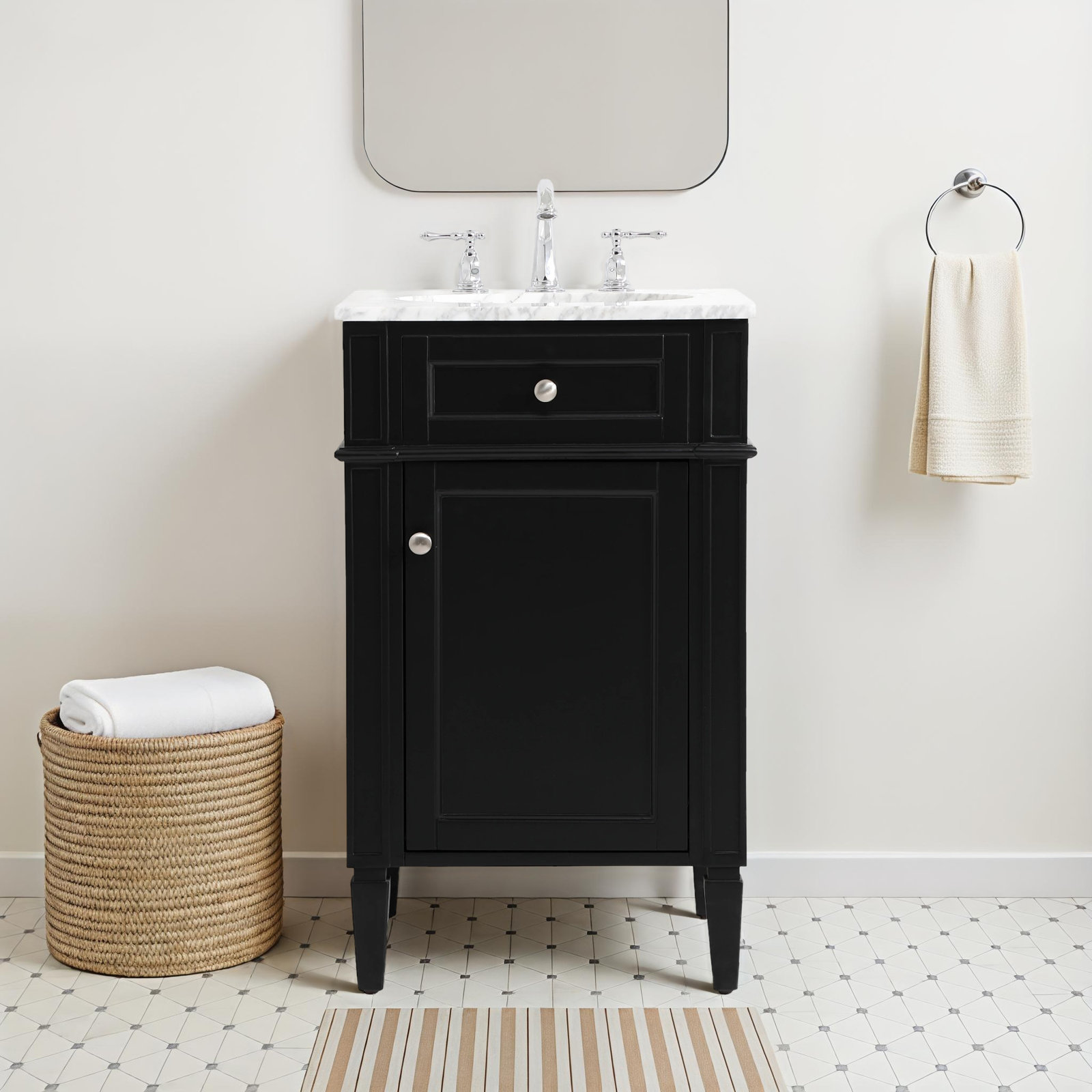 Rivers 21'' Single Bathroom Vanity, Black