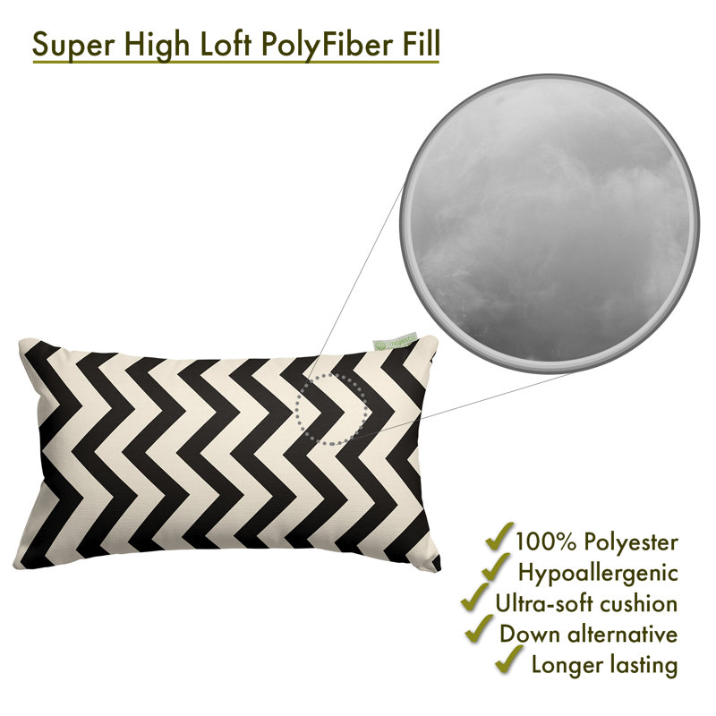 Coussin Zig Zag, Noir