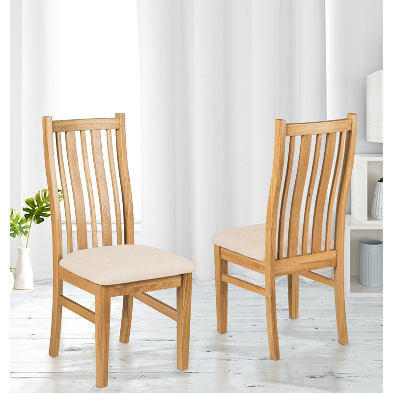 Sorrento 47 cm H Fabric Slat Back Side Chair, Beige