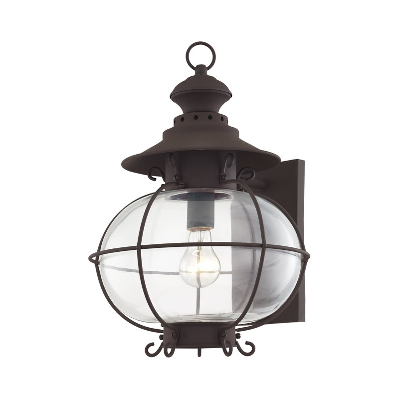 Shielo Solid Brass Wall Light, 20" H x 12.75" W x 13.75" D, Bronze