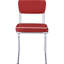 Paire de chaises d'appoint rembourrées rouges - structure de chaise à dossier ouvert accentué, rembourrage en mousse, siège rembourré en métal