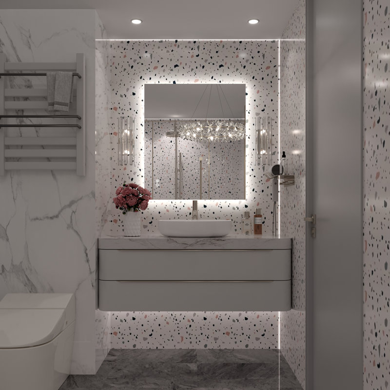 Miroir de salle de bain mural Molly, 32 po x 28 po, Rectangulaire