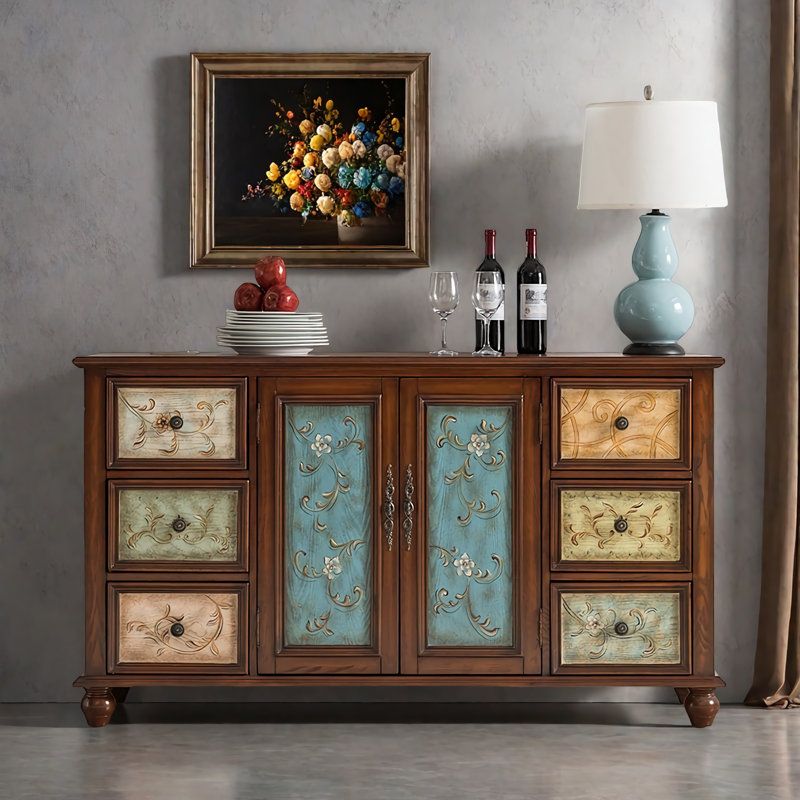 Classic Vintage Painted Solid Wood Sideboard