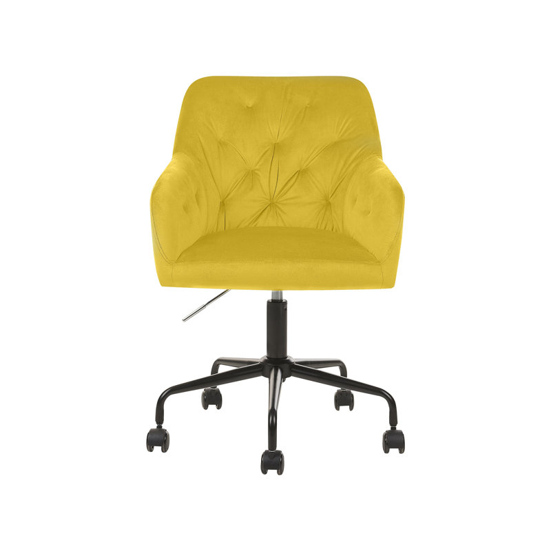 Bowlan Velvet Conference Chair, Yellow