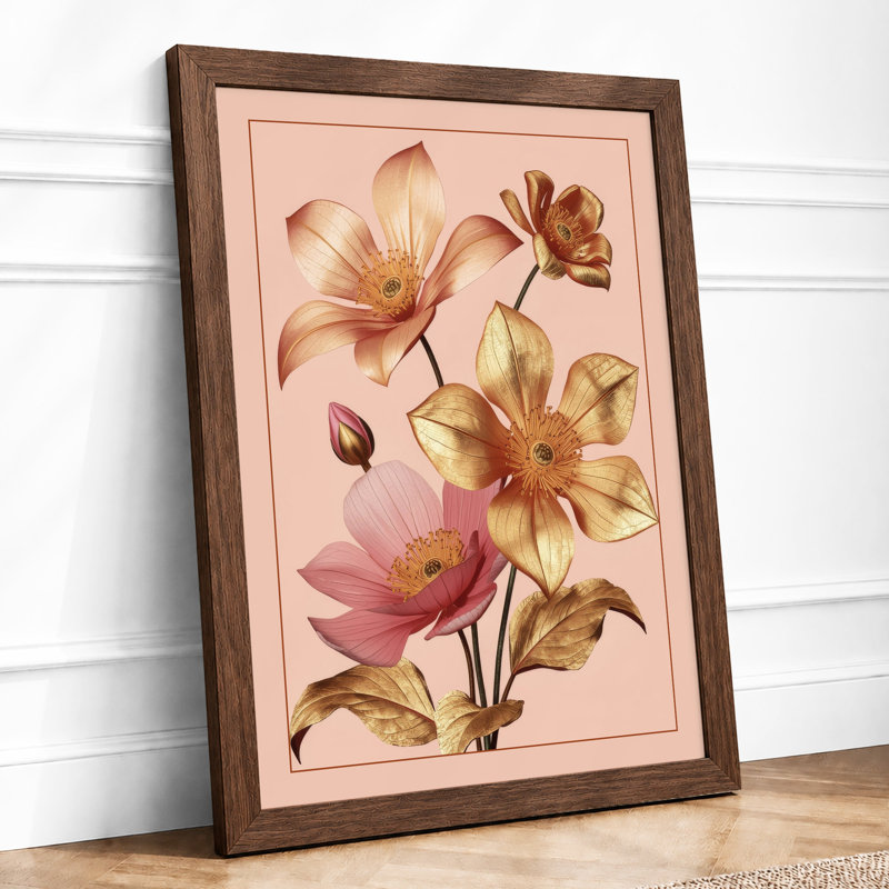 Study in Bloom Botanical - Framed Print, A4 - 29.7 x 21.0 cm, Walnut