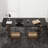 Black Rectangular Solid Wood desks-107654265