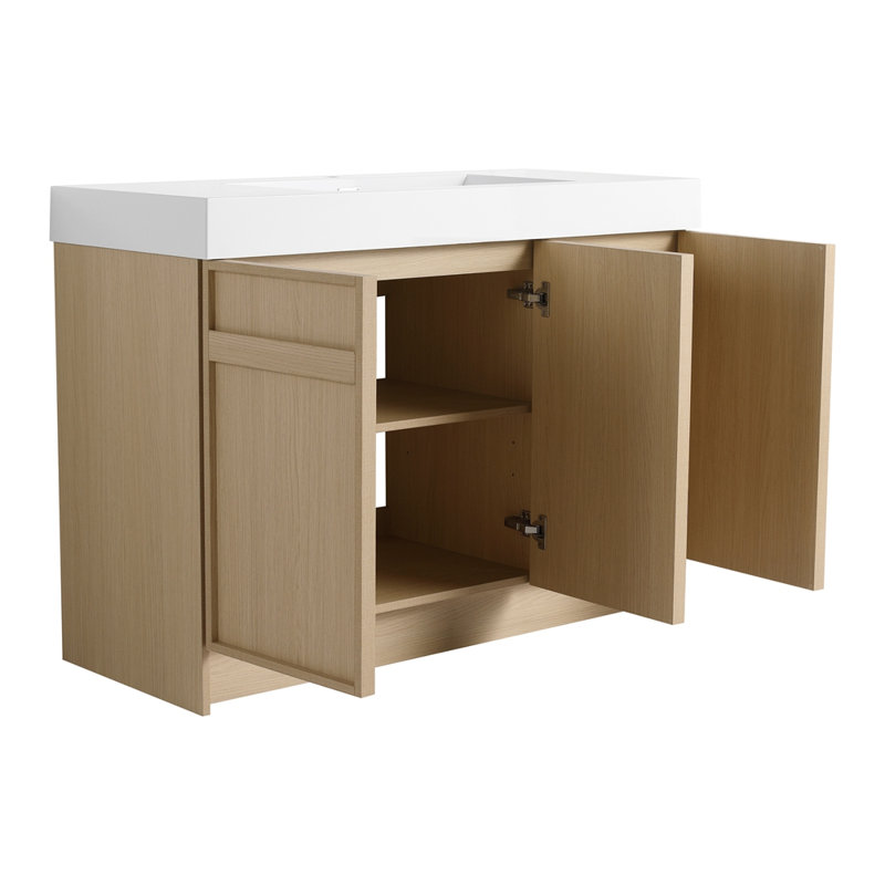 Meuble-lavabo autoportant avec lavabo en résine
