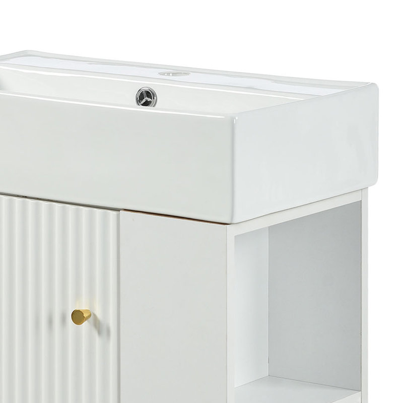 21.6'' Single Bathroom Vanity with Ceramic Top