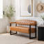 Banc de pièce, canapé de réception moderne de style Mid-Century 57,83 po avec dossier capitonné et garniture cloutée-765819947